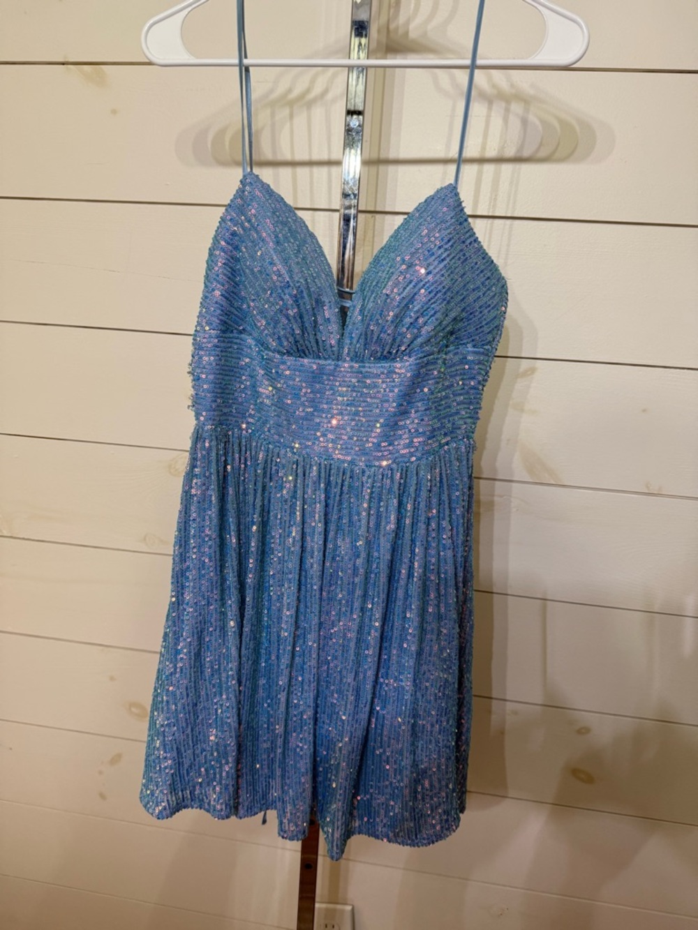 B Darlin Blue Sequin Mini Dress